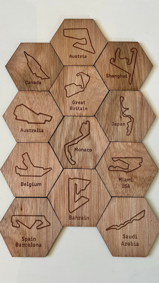 Houten onderzetters F1