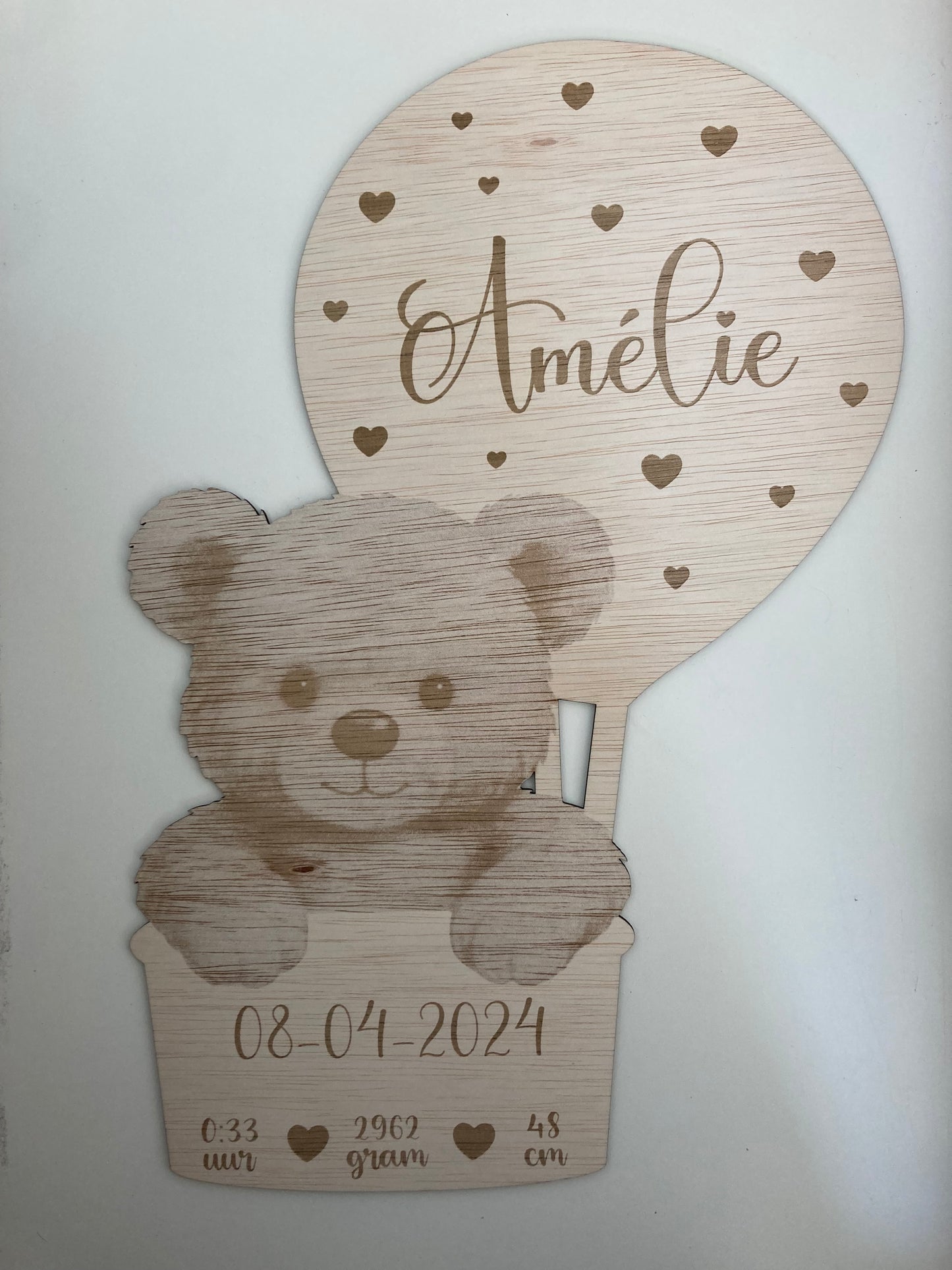 Houten luchtballon gepersonaliseerd