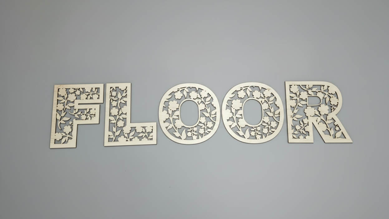 Houten bloemen letters