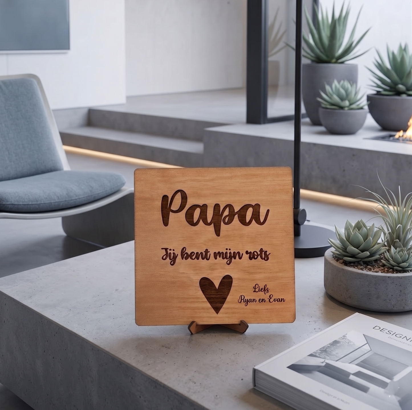 Houten bordje papa