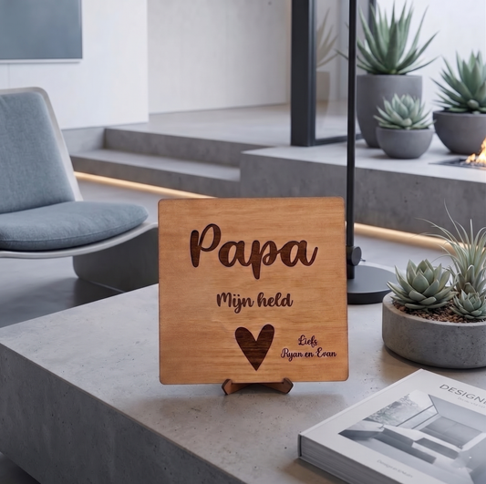 Houten bordje papa