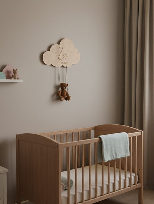 Wolk gepersonaliseerd met beertje op schommel