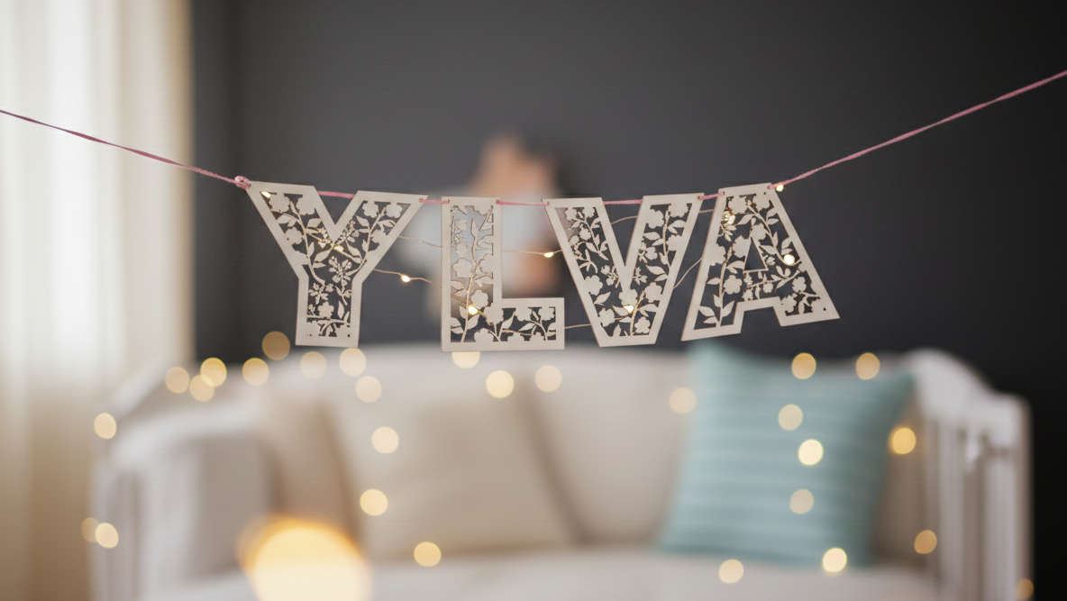 Houten bloemen letters