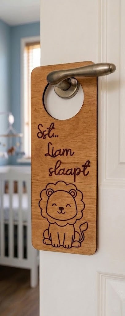 Houten deurhanger dicht